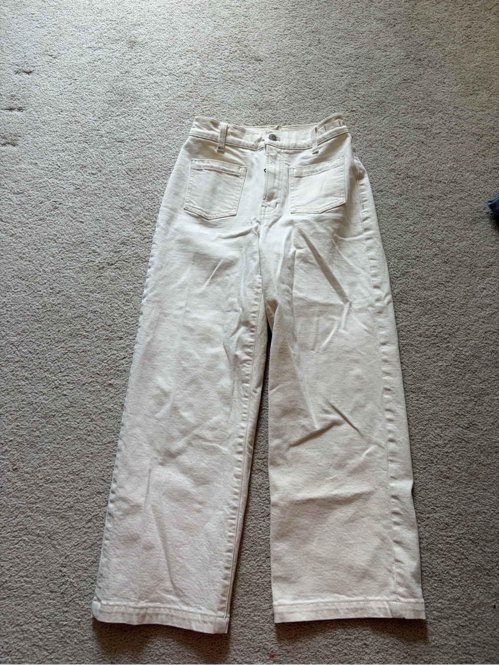 Madewell Cream High-Rise Wide Leg Jeans
